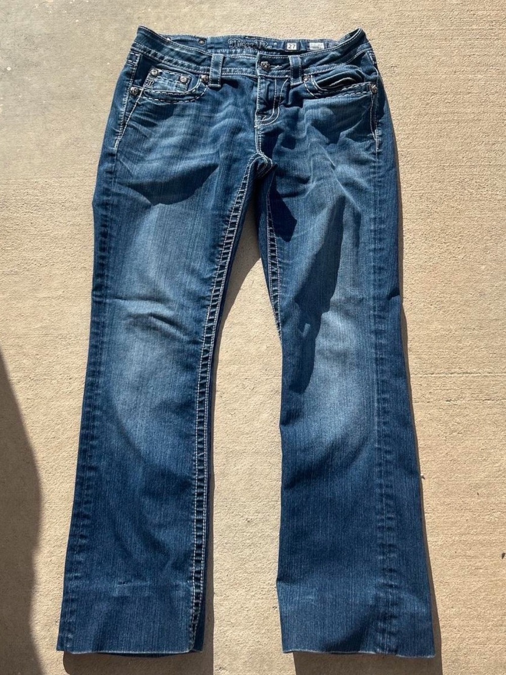 Miss Me Dark Blue High-Rise Bootcut Jeans
